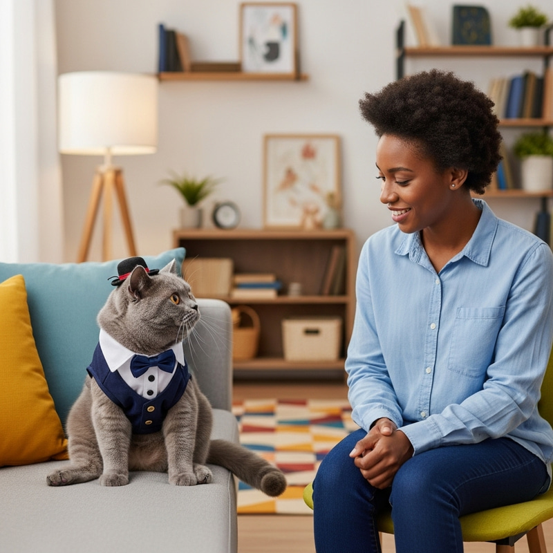 Talking Cat: British Shorthair in a Cozy Home Talking Cat: British Shorthair in a Cozy Home