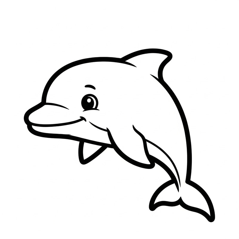 Cute and Friendly Dolphin Coloring Page for Toddlers Cute and Friendly Dolphin Coloring Page for Toddlers