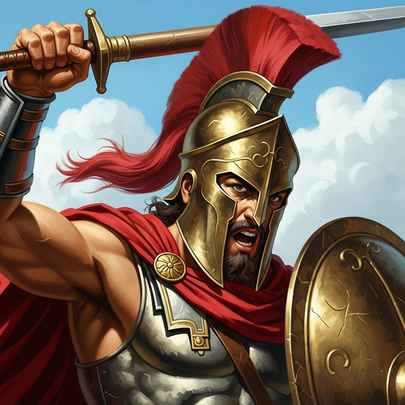 Epic Spartan Warrior: Neoclassical Battle Art Epic Spartan Warrior: Neoclassical Battle Art