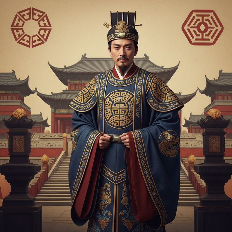 Ancient Chinese Man in Han Dynasty Traditional Costume