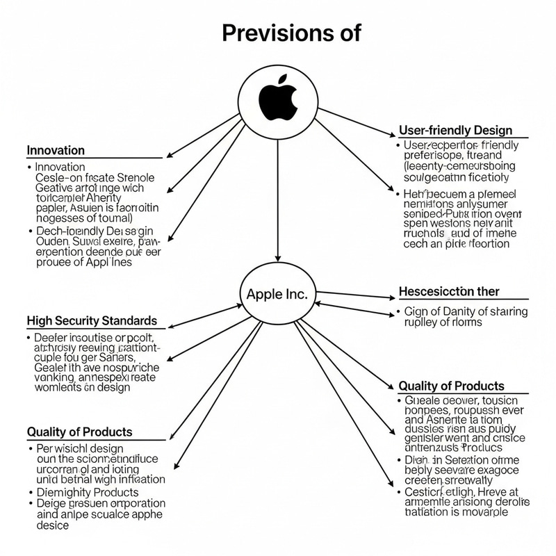 Detailed Conceptual Map of Apple Pro Visions: Innovation, Design, Security, Quality Detailed Conceptual Map of Apple Pro Visions: Innovation, Design, Security, Quality