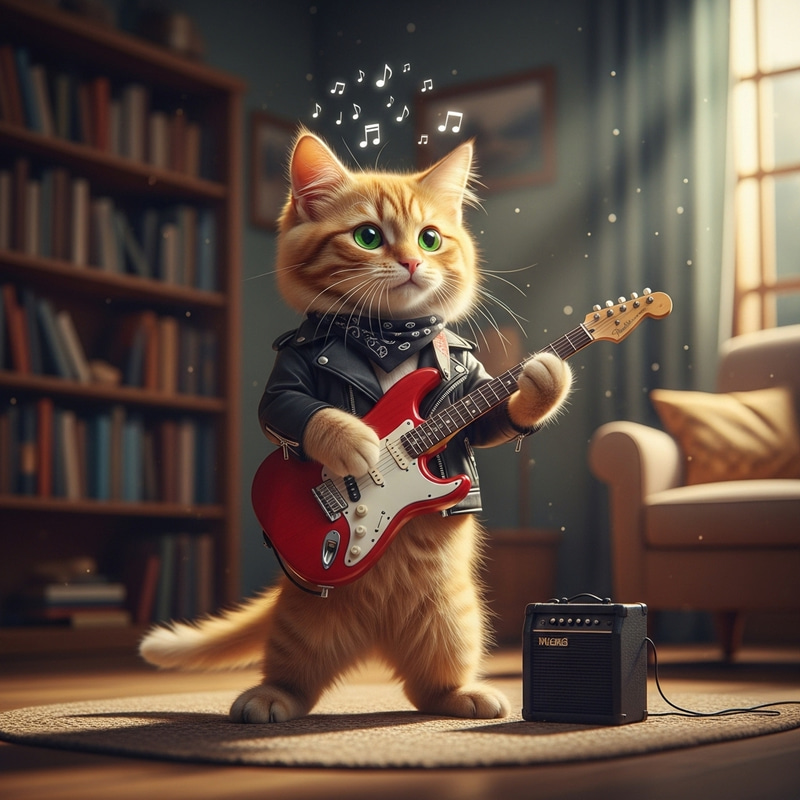 Cat Playing Guitar - Fun and Adorable Moments