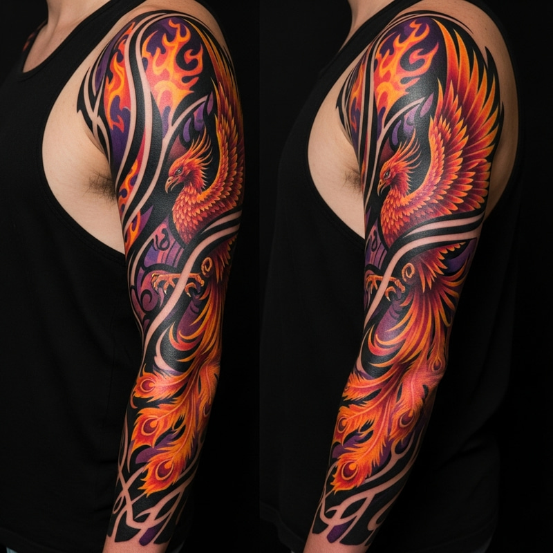 Intricate Phoenix Tattoo Design for Men