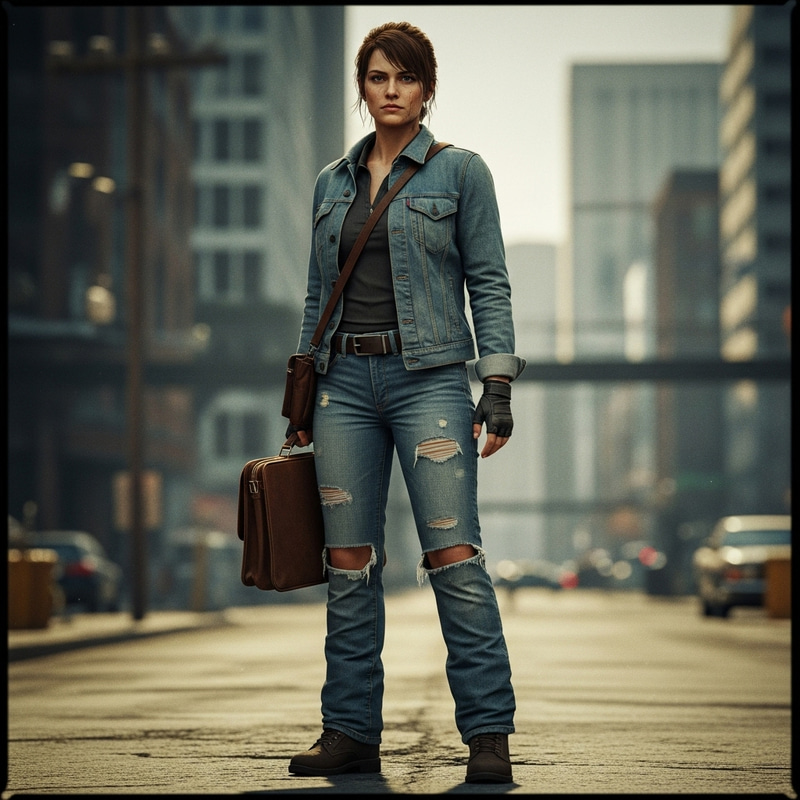 Determined Female Investigator in Post-Apocalyptic Urban Dystopia Determined Female Investigator in Post-Apocalyptic Urban Dystopia