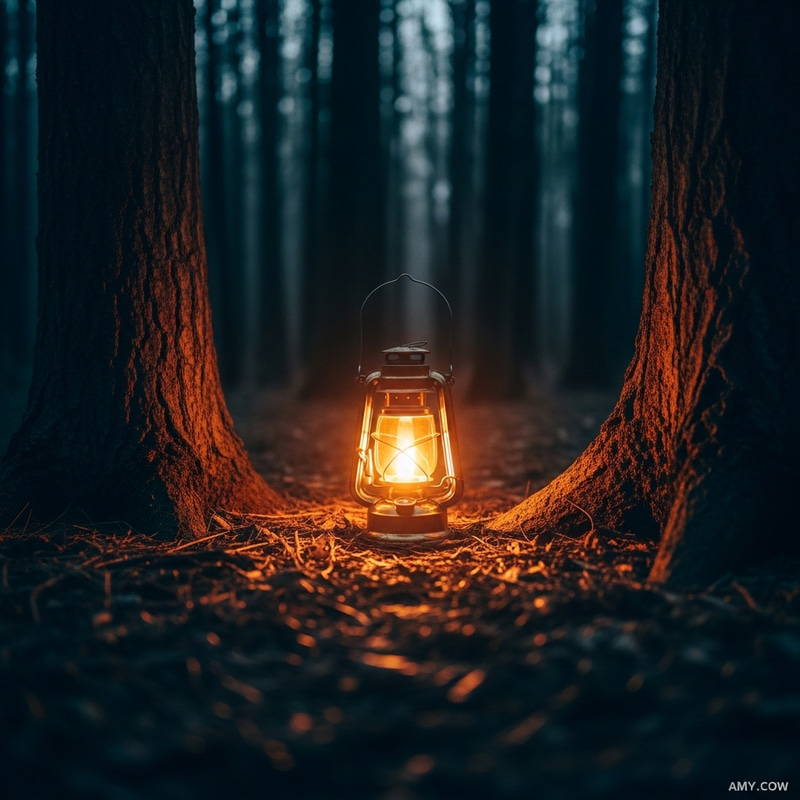 Realistic Lantern Illuminating Forest Shadows Realistic Lantern Illuminating Forest Shadows