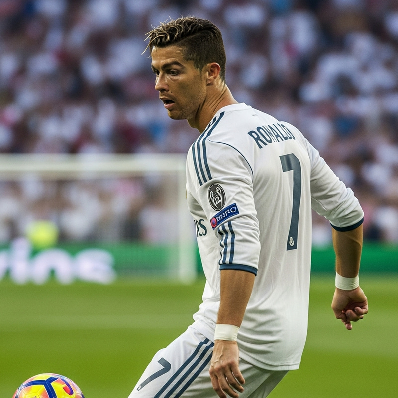 Spanish Football Club Player #7 - Short Blonde Hair, Beard, Mustache