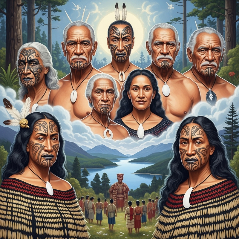 Maori Elders Gaze Upon New Zealand's Natural Splendor