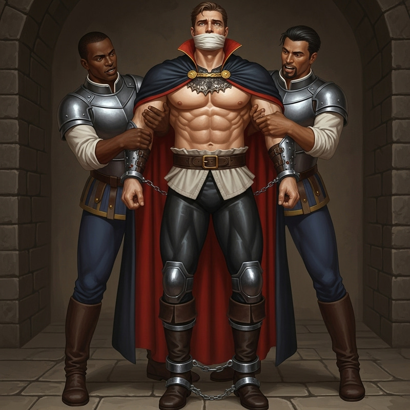 Palace Guards Capturing Muscular Prince in Dungeon Palace Guards Capturing Muscular Prince in Dungeon