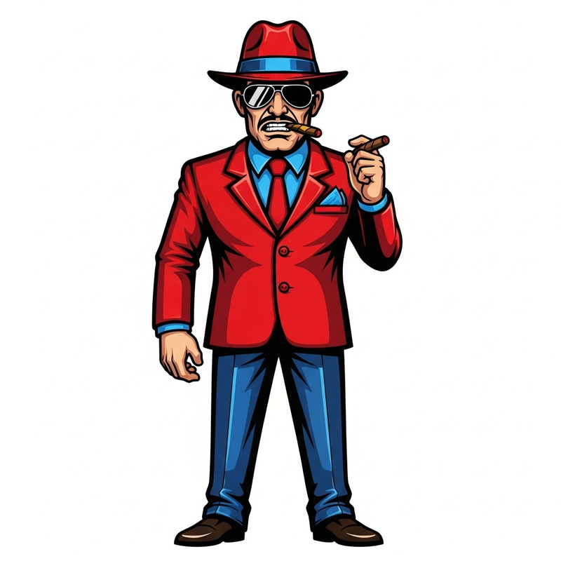 Mario Boss Mafia - Classic Video Game Character in a Stylish Suit