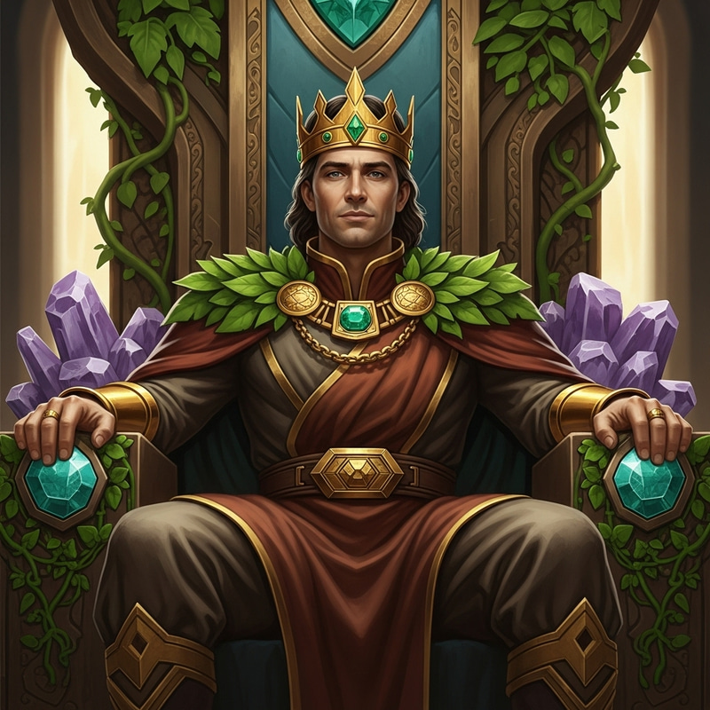 Strong Male King of Earth: Authority in Nature-Themed Throne