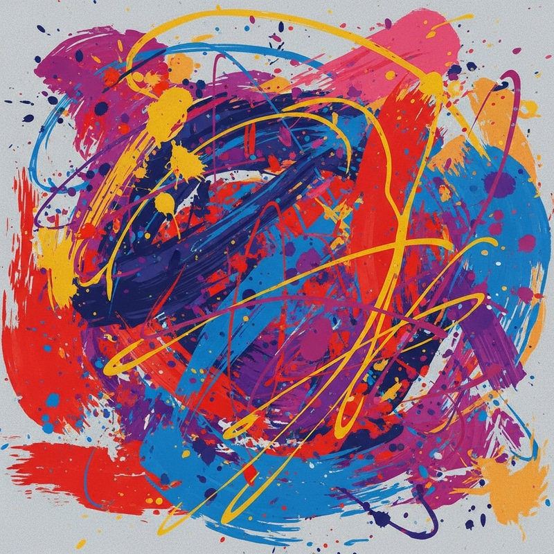 Vibrant Abstract Digital Painting | Chaos & Energy Essence