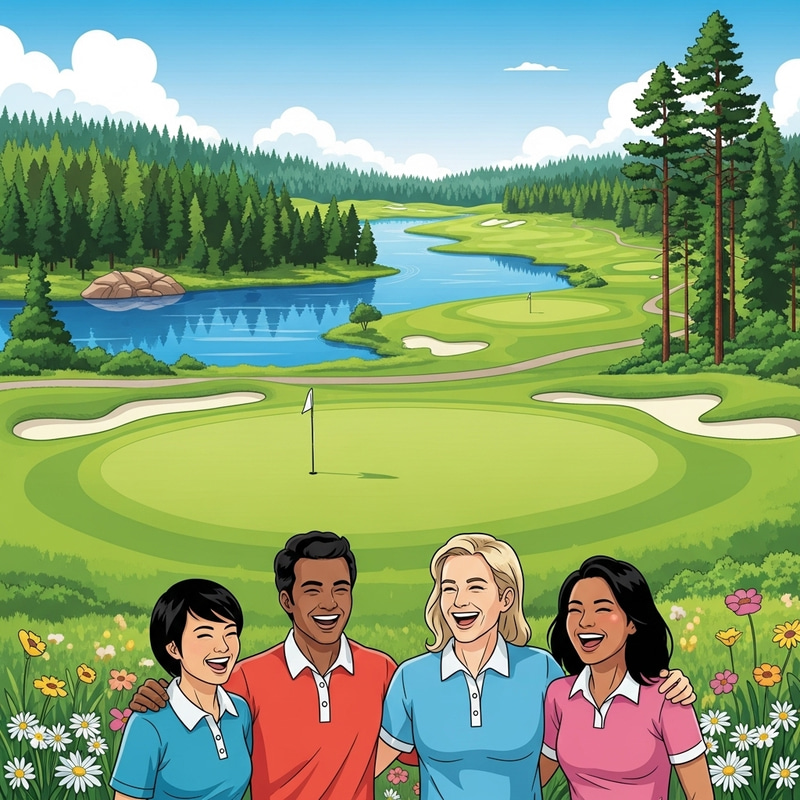 Scenic Golf Course in Finland with Joyful Friends Scenic Golf Course in Finland with Joyful Friends