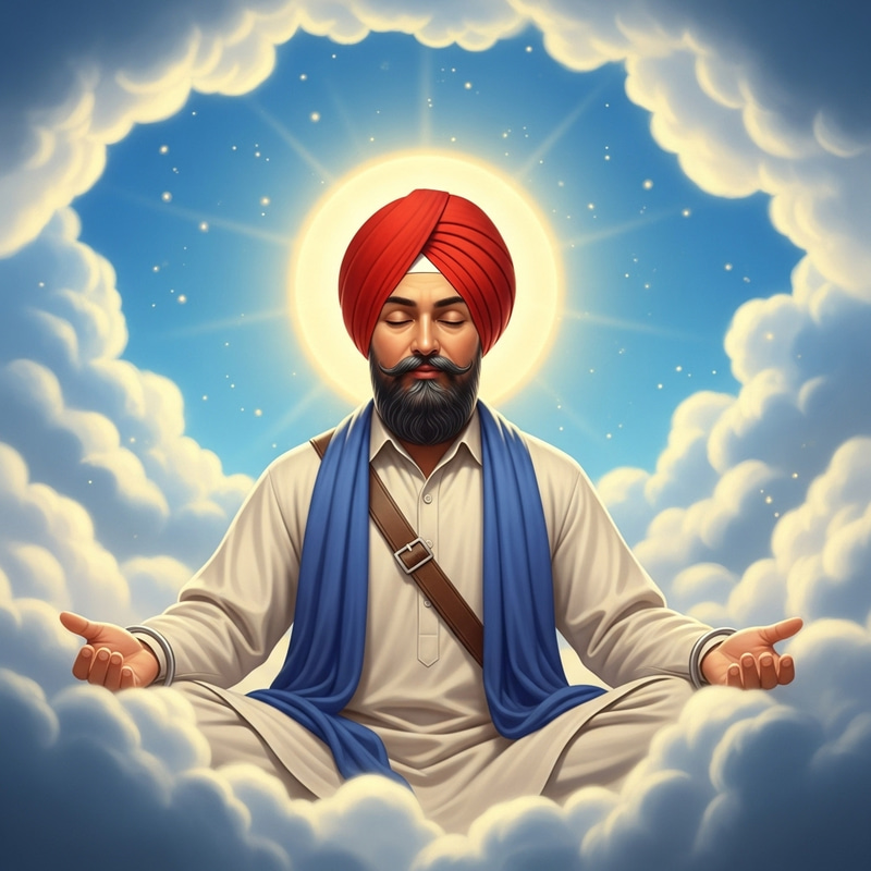 Sikh Man in Heavenly Red Turban Meditation Sikh Man in Heavenly Red Turban Meditation