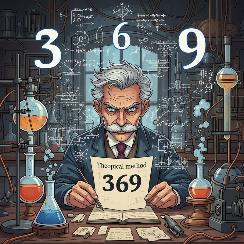 Nicolas Tesla 369 Method: Scientific Metaphysics Illustration Nicolas Tesla 369 Method: Scientific Metaphysics Illustration