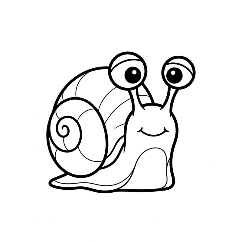 Simple Snail Line Art for Toddlers | Cute Easy Coloring Page Simple Snail Line Art for Toddlers | Cute Easy Coloring Page