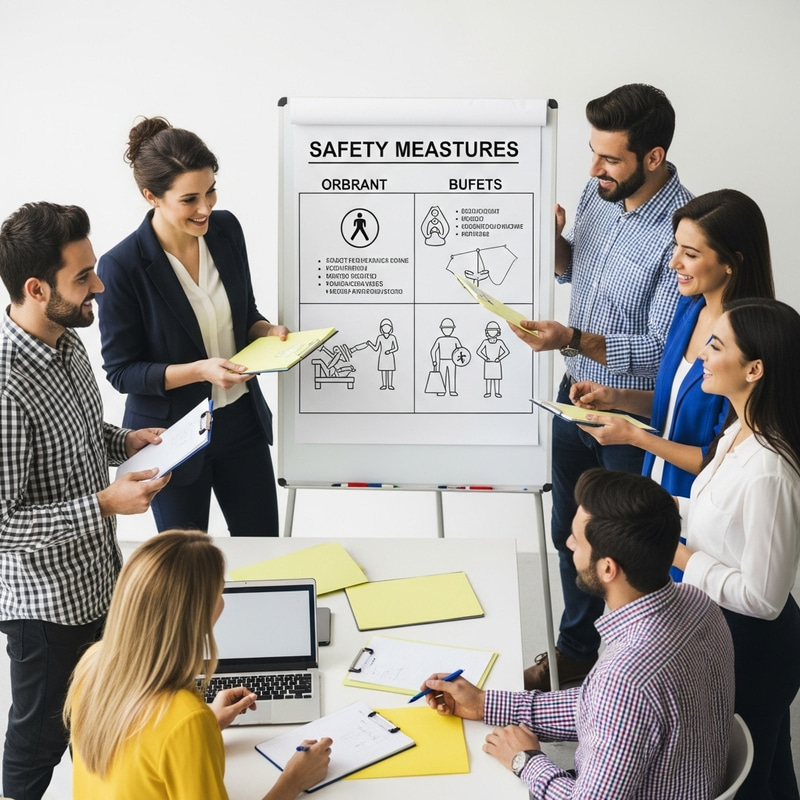 Vibrant Team Engaged in Safety Training Session - Professional Teambuilding Vibrant Team Engaged in Safety Training Session - Professional Teambuilding
