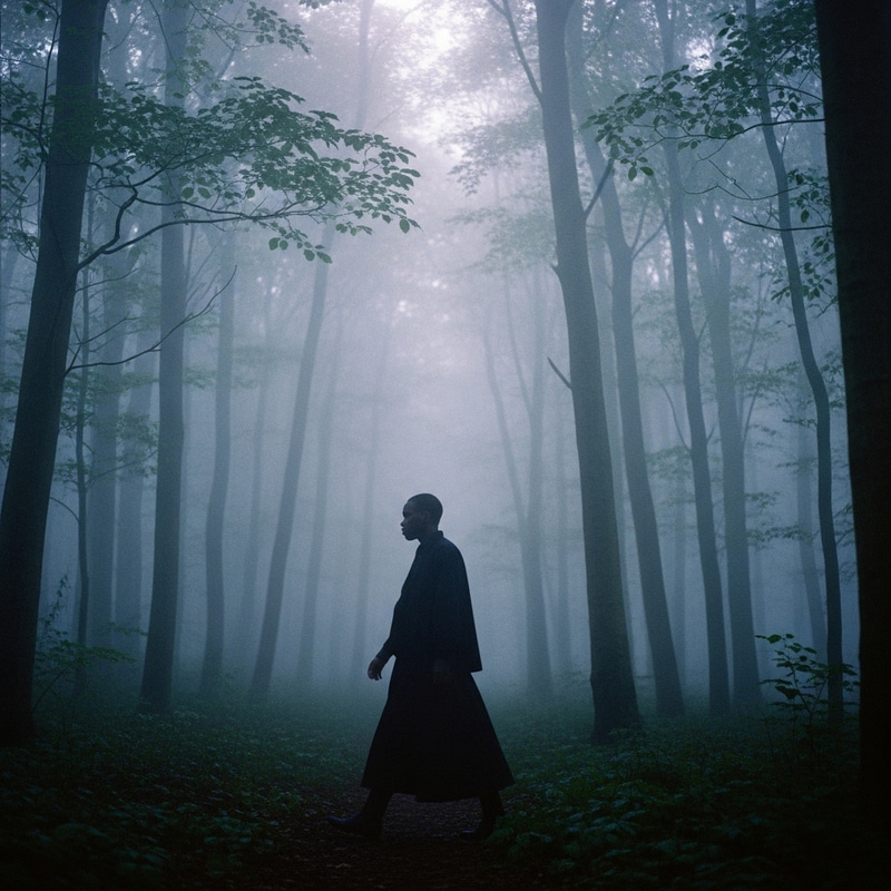 Enigmatic Silhouette in Mystical Forest | Dreamlike Fantasy