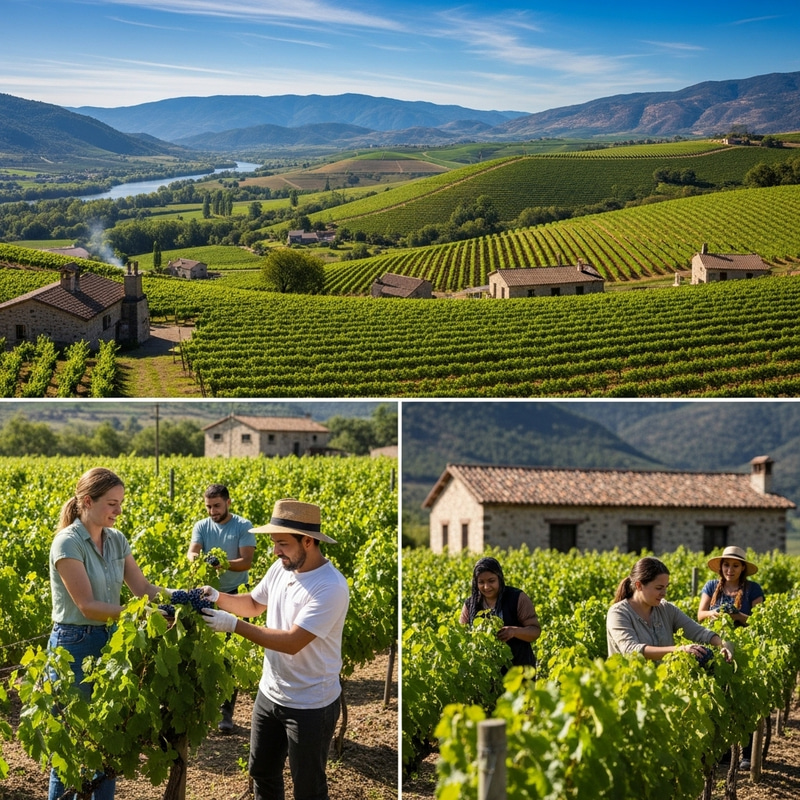 Scenic Wine Region with Vineyards and Green Hills Scenic Wine Region with Vineyards and Green Hills