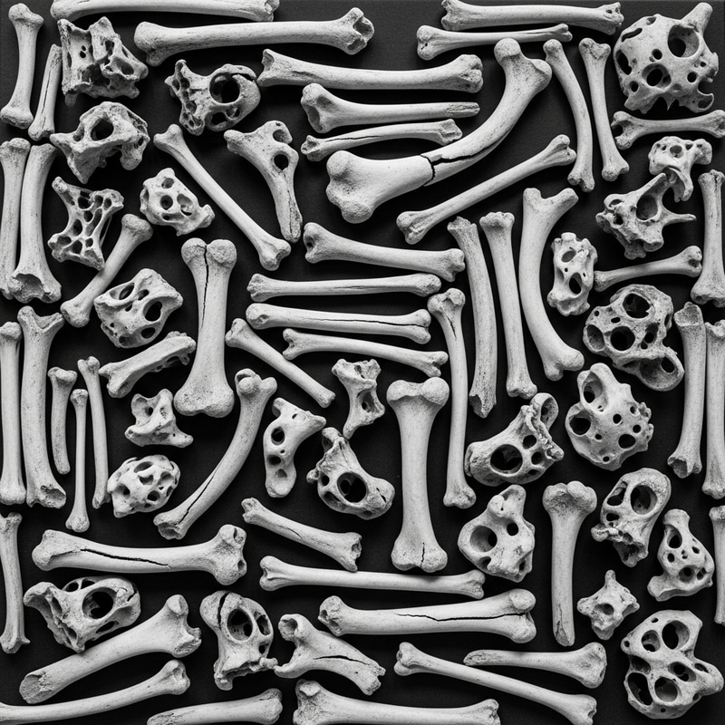 Assortment of Various Bones - Chaotic Yet Intriguing Scene Assortment of Various Bones - Chaotic Yet Intriguing Scene