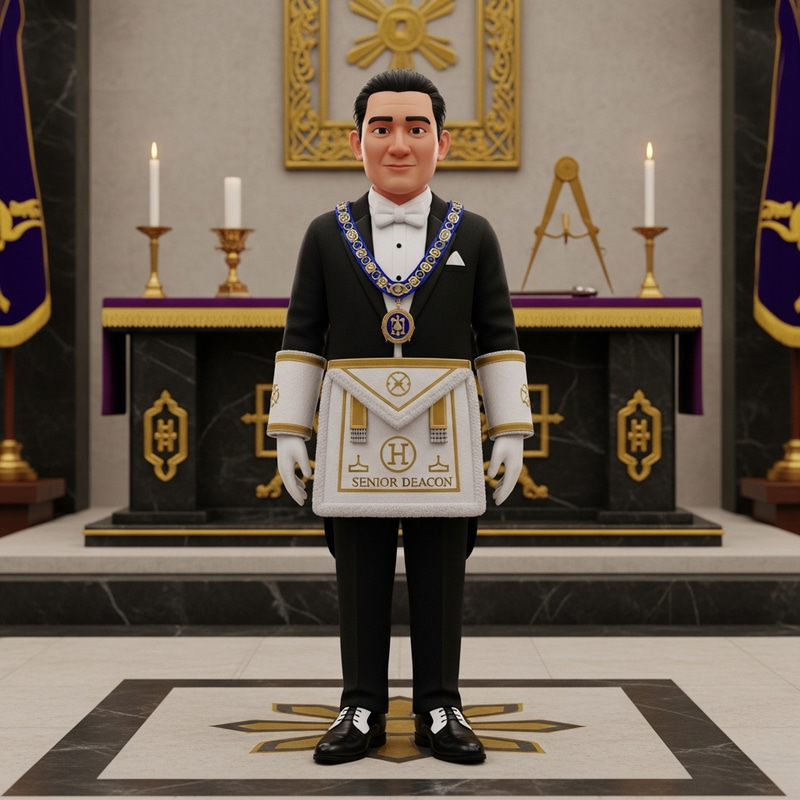 Filipino Senior Deacon in LV Dress Shoes on Masonic Altar