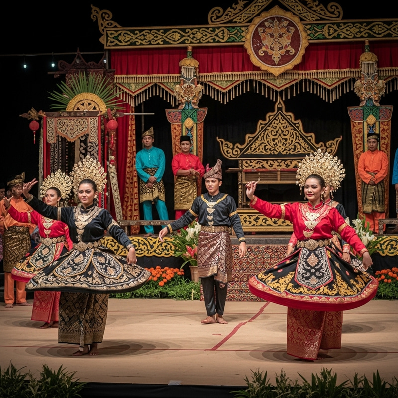Vibrant Malay Dance Performance in Cultural Malaysia