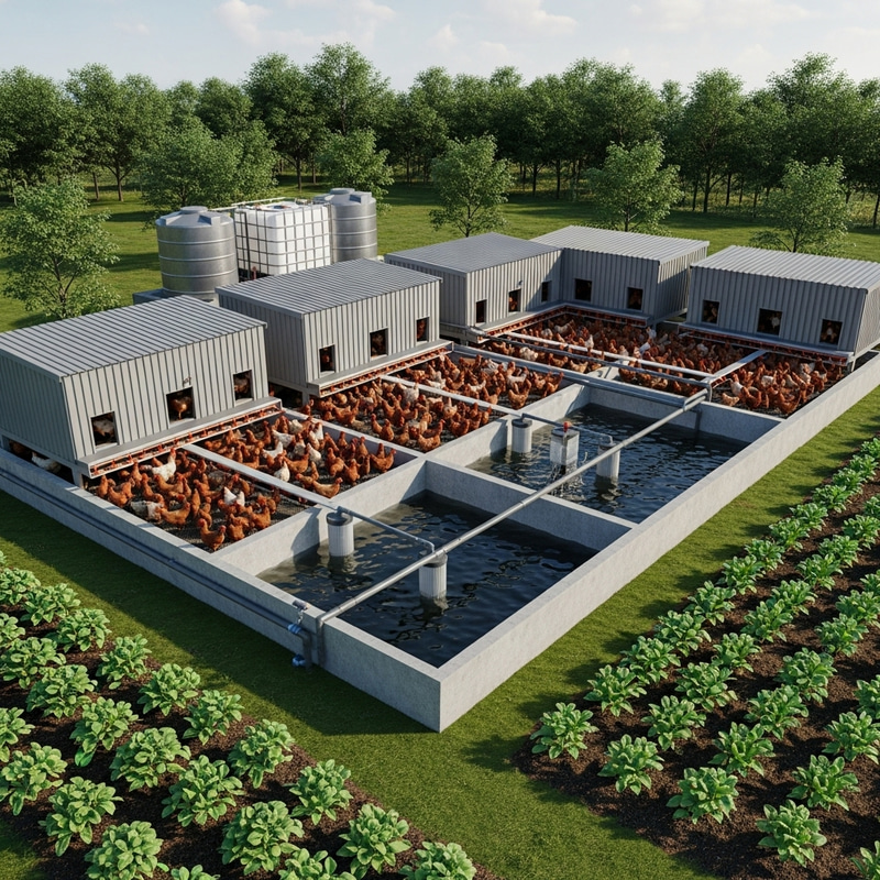 Sustainable Farm Design: 6 Chicken Houses, Fish Ponds & Waste Water Management Sustainable Farm Design: 6 Chicken Houses, Fish Ponds & Waste Water Management