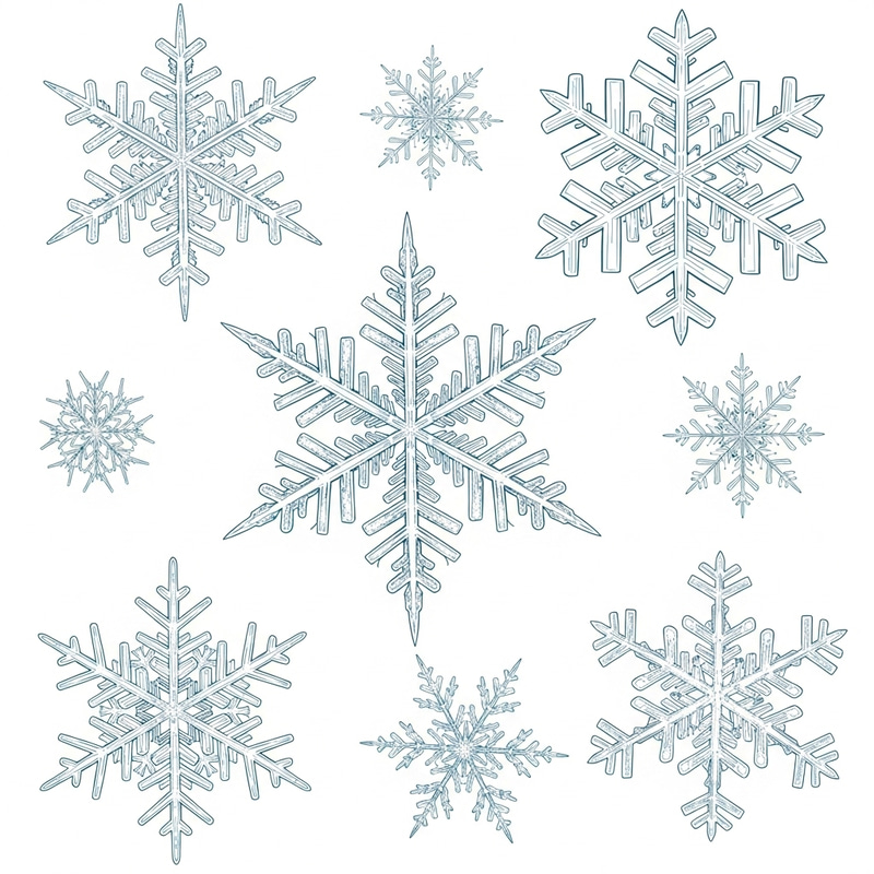 Snowflake Vector Art: Delicate Design on White Background Snowflake Vector Art: Delicate Design on White Background