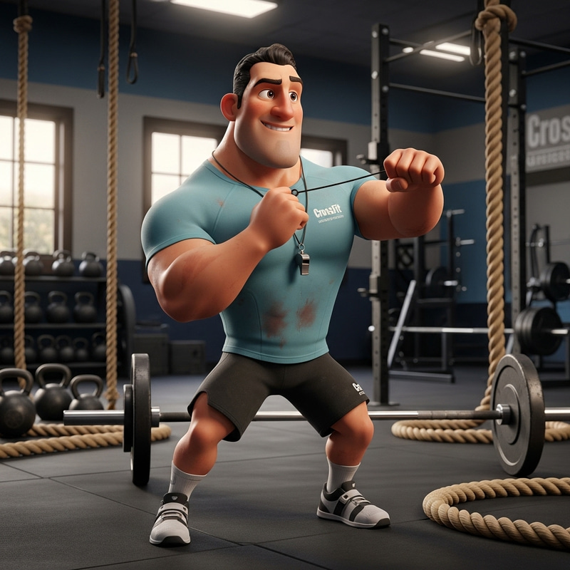 Hispanic CrossFit Coach | Animated Pixar Style Character
