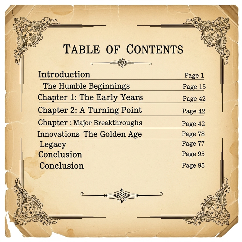 Vintage Table of Contents Template - Antique Paper Design