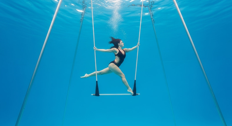 Circus Artist Darya Vintilova: Underwater Trapeze Performance Circus Artist Darya Vintilova: Underwater Trapeze Performance