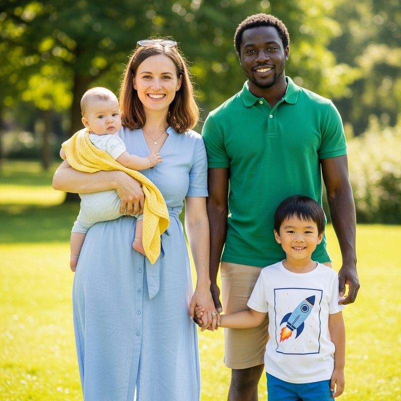 Diverse Family Enjoying Sunny Day | Outdoor Happiness Diverse Family Enjoying Sunny Day | Outdoor Happiness