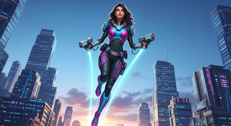 Hot Latina Superhero in Metaverse: Strength and Beauty Hot Latina Superhero in Metaverse: Strength and Beauty