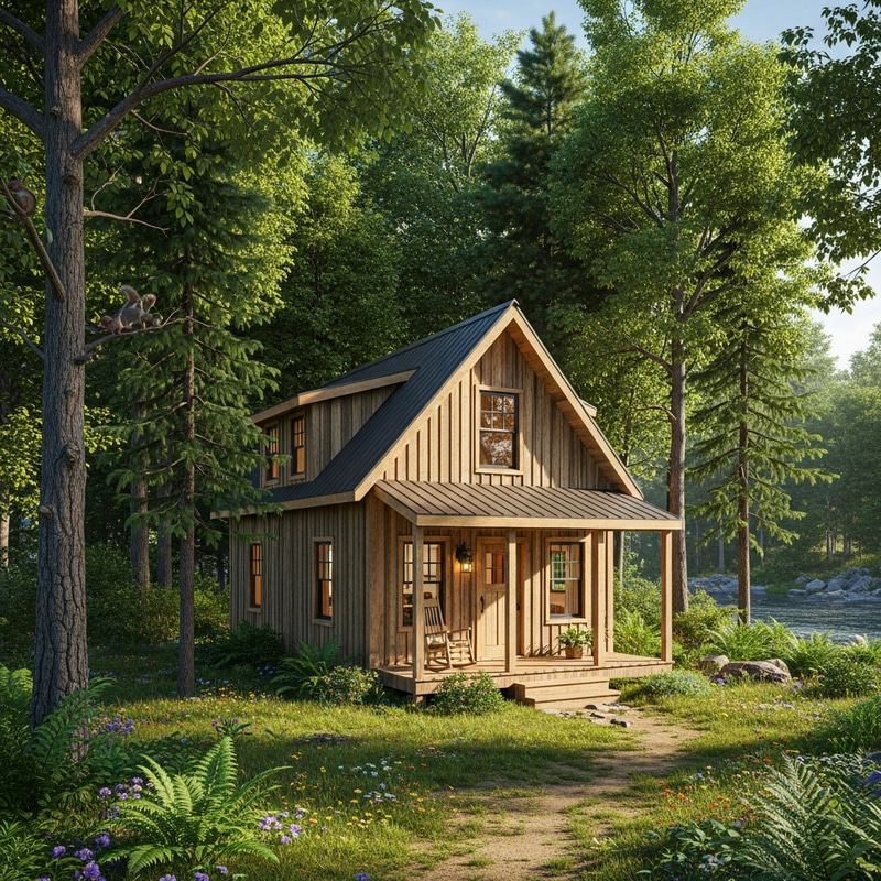 Serene 3D House in Enchanting Forest