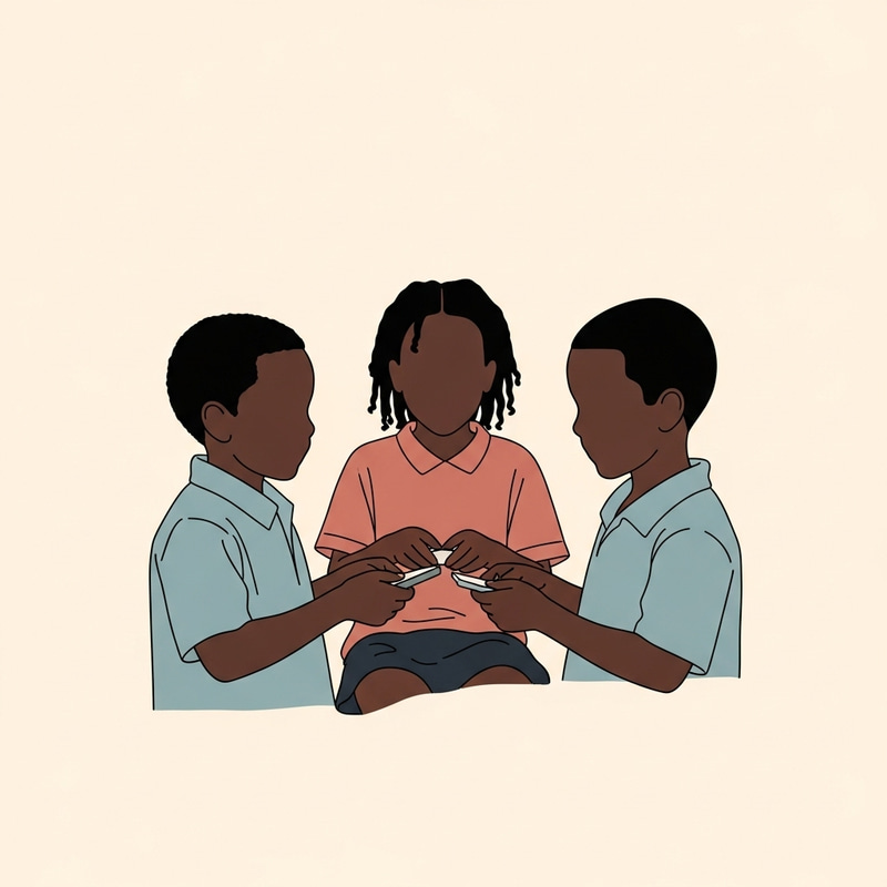 Captivating Scene of Three Faceless Black Youths Playing Together Captivating Scene of Three Faceless Black Youths Playing Together