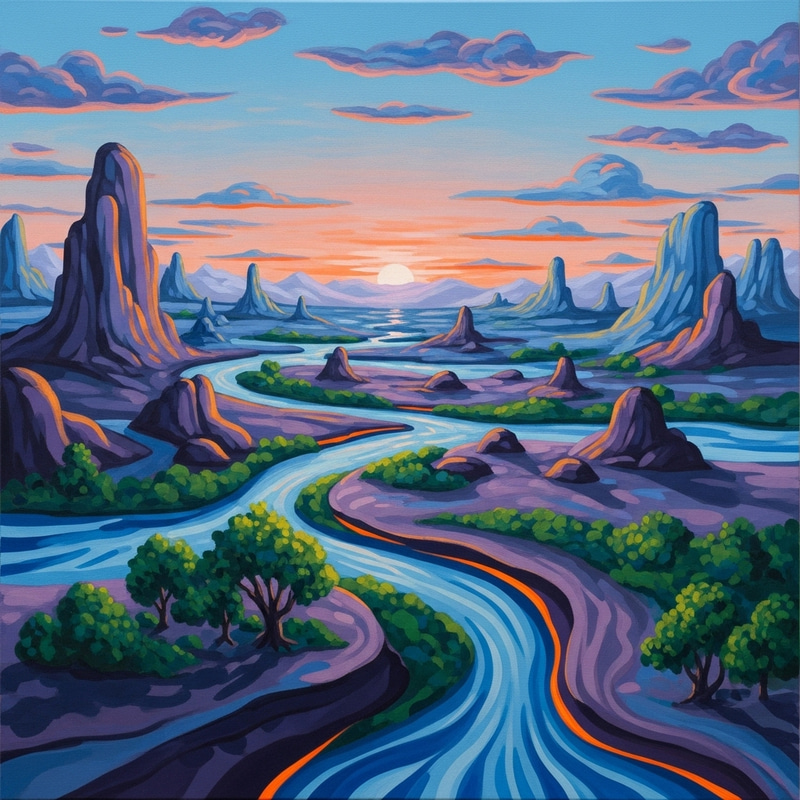 Surreal Abstract FA88SLOT Painting with Warped Dimensions Surreal Abstract FA88SLOT Painting with Warped Dimensions