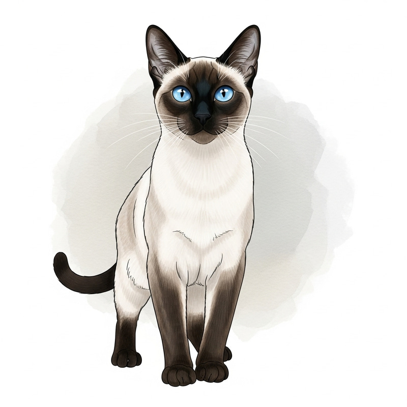 Stunning Siamese Cat with Mesmerizing Blue Eyes Stunning Siamese Cat with Mesmerizing Blue Eyes