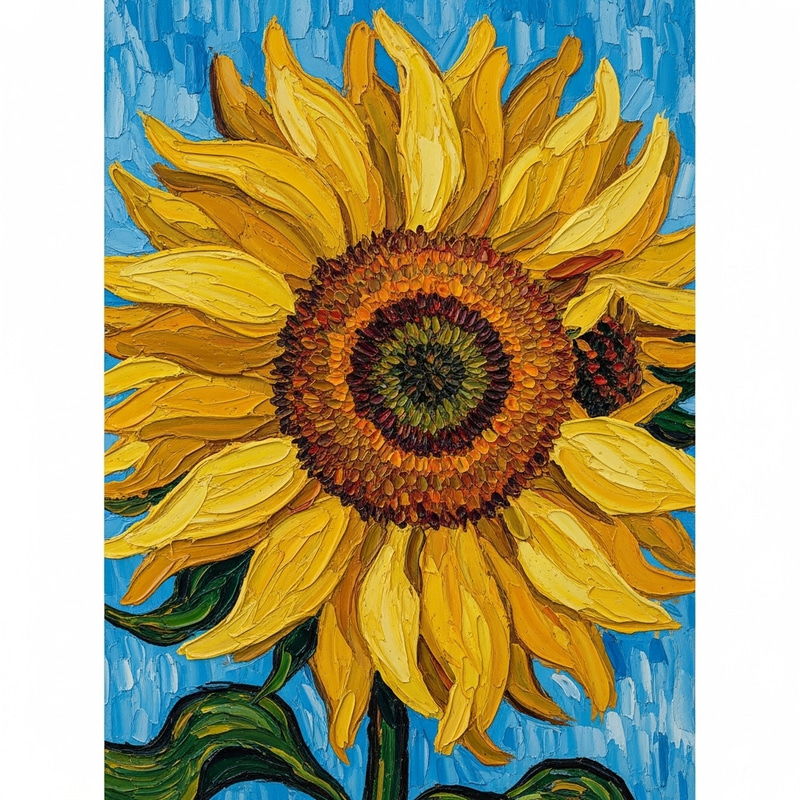 Bright Future: Van Gogh Style Sunflower Painting Inspired by Hope