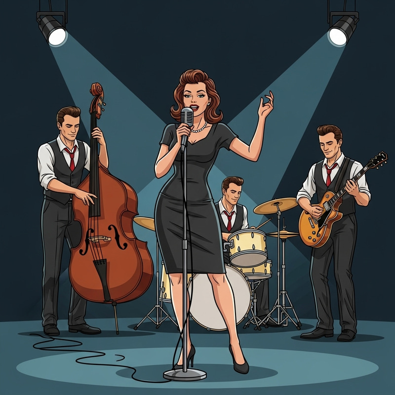 Vibrant Rockabilly Band with Female Lead Singer