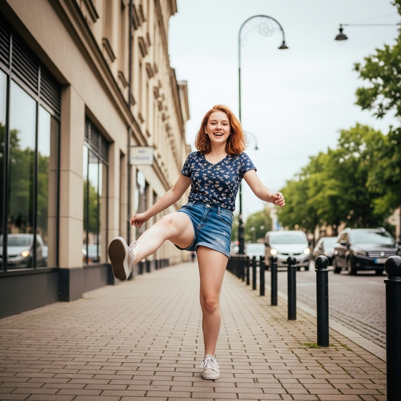 Spirited Redhead Teenager with Urban Vibes | Playful Youth Energy Spirited Redhead Teenager with Urban Vibes | Playful Youth Energy