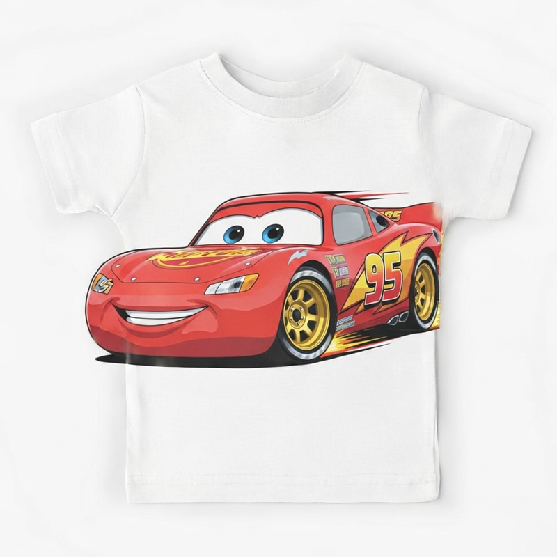 Lightning McQueen 95 Red Racing Car Kid's T-shirt Print
