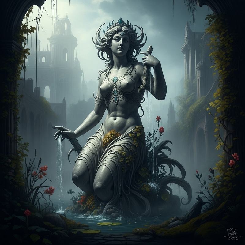Surrealistic Water Nymph Statue | Ultra Detailed Art Photography Surrealistic Water Nymph Statue | Ultra Detailed Art Photography