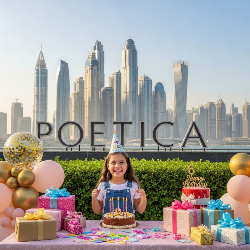 Joyous 6-Year-Old Birthday Celebration in Dubai with Poetica Sign Joyous 6-Year-Old Birthday Celebration in Dubai with Poetica Sign