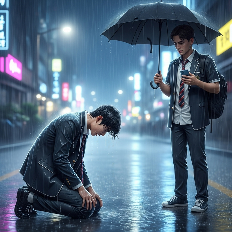 Emotional Rainy Moment: High School Students Emotional Rainy Moment: High School Students