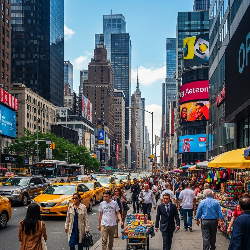 Bustling Cityscape with Diverse Urban Vibe | Vibrant People and Tall Buildings Bustling Cityscape with Diverse Urban Vibe | Vibrant People and Tall Buildings