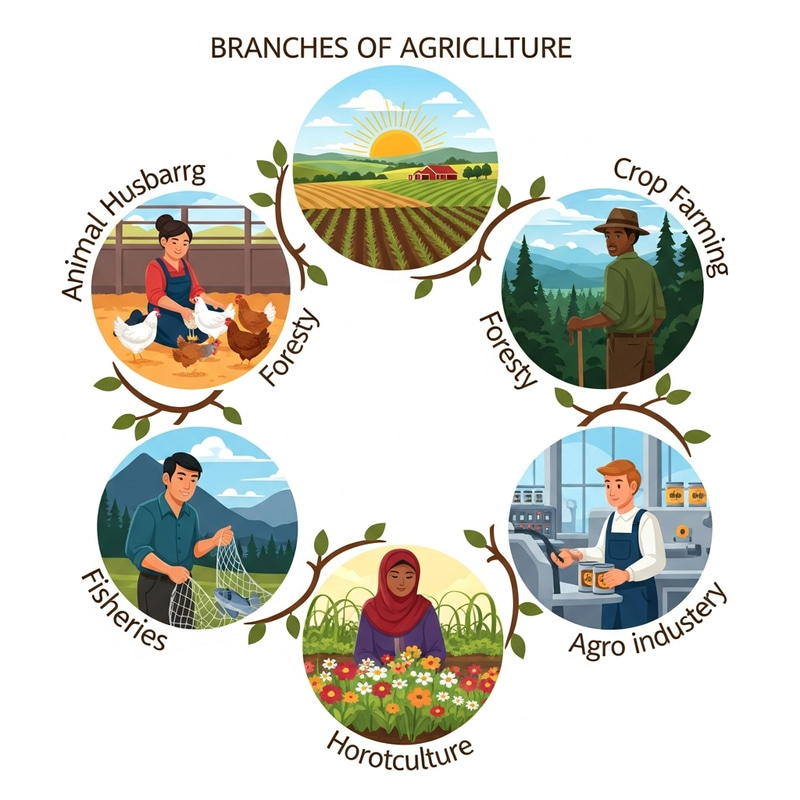 Agriculture Branches | Educational Visual Overview