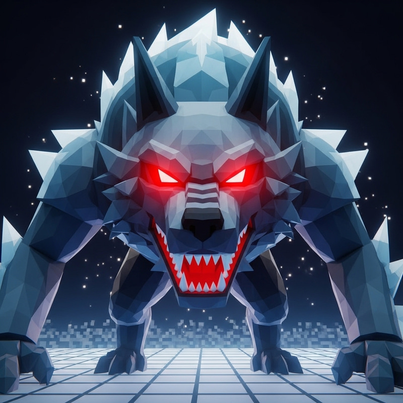 Boss Lycanthropy Illustration | Geometric Retro Video Game Art Boss Lycanthropy Illustration | Geometric Retro Video Game Art