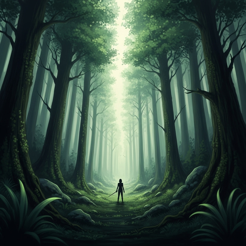 Enchanting Forest Mystique | Solitary Figure Aura Enchanting Forest Mystique | Solitary Figure Aura