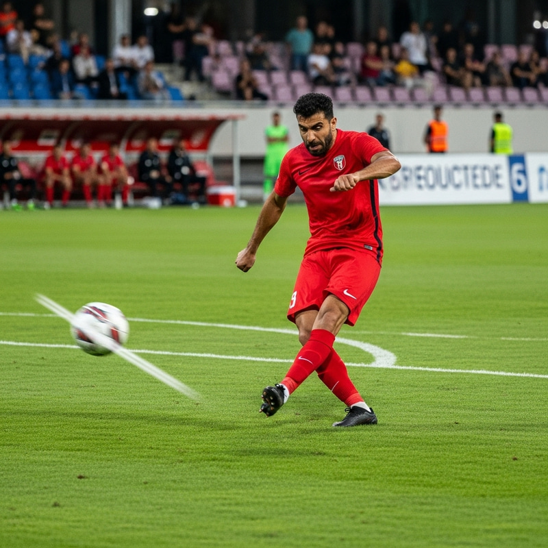 Spectacular Long-range Goal by Middle Eastern Soccer Player Spectacular Long-range Goal by Middle Eastern Soccer Player