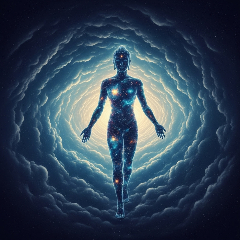 Stardust Buddha: Ethereal Photorealistic Chinese Painting