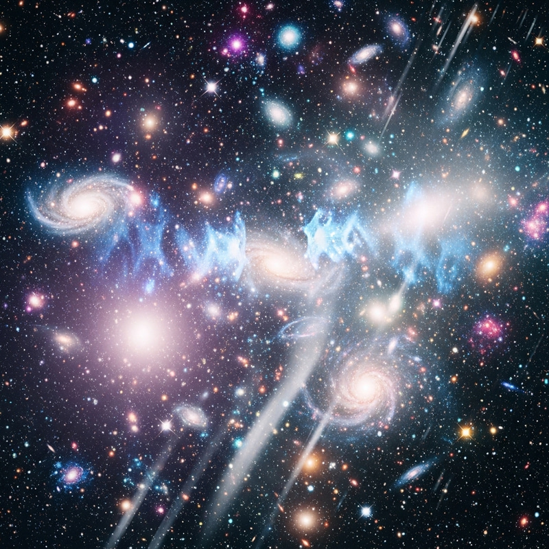 Galaxy Abstract Art: Violets, Blues, Whites